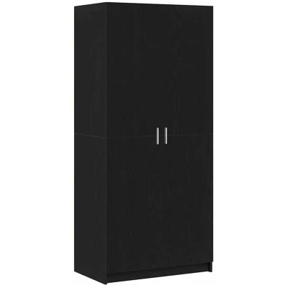 Image of vidaXL Wardrobe Black Oak 80x51x180 cm Engineered Wood