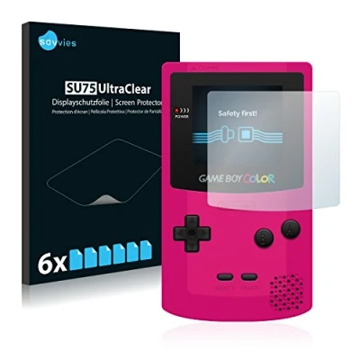 Image of Savvies 6 Pack Screen Protector compatible with Nintendo Gameboy Color Protection Film Clear