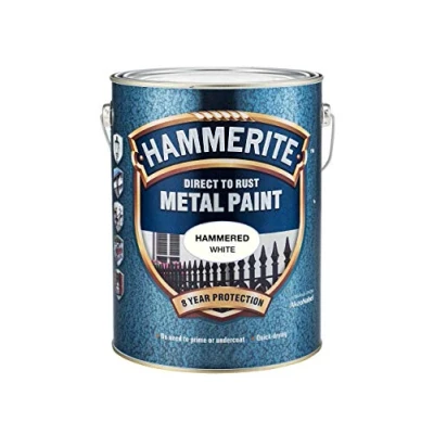 Image of Hammerite 5084839 HFW25L 2.5L Direct to Rust Hammered Finish White