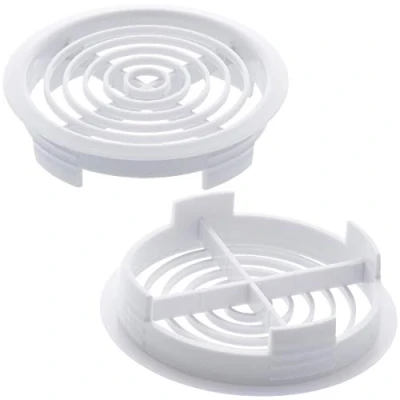 Image of 5X White Soffit Vents 80mm Circle UPVC Push in Easy Fit Loft Ventilation Fascia Grille