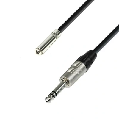 Image of Adam Hall New 4 Star Series 3m Extension 3.5mm Stereo Jack to 6.3mm Headphone Cable