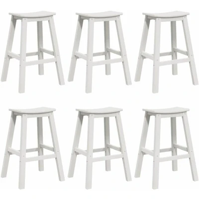 Image of vidaXL Bar Stools 9 pcs White HDPE