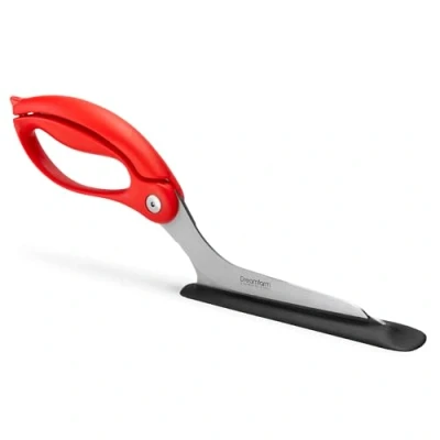 Image of Dreamfarm DFSC2027 Scizza Scissors, Non Stick Stone Safe Pizza Cutter and Server (Red), Fabric, 12 Inch