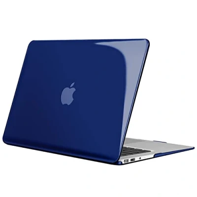 Image of FINTIE Case Compatible with MacBook Air 13 Inch 2012 2017 Release (Model：A1466/A1369), Slim Snap On Hard Shell Protective Cover, Crystal Navy