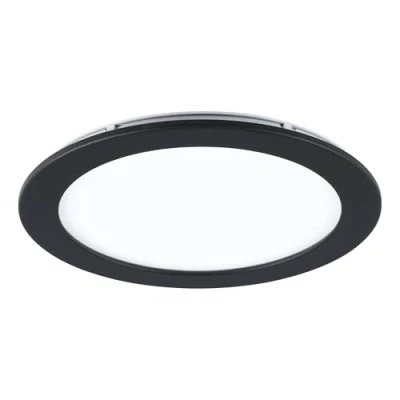 Image of Eglo Connect.z Smart Home LED Bathroom Spotlight Fueva Z, Flat spot Light for Ceiling, Ø 6.5 inches, ZigBee, app and Voice Control, Warm Cool White, dimmable, Black, IP44