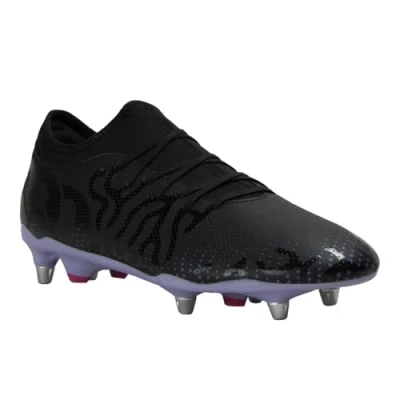 Image of Canterbury Unisex Speed Team Soft Ground Rugby Boots, Black/Verbena, 3 UK
