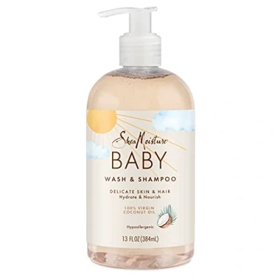 Image of 100 Percent Virgin Coconut Oil Baby Wash and Shampoo by Shea Moisture for Kids 13 oz Body