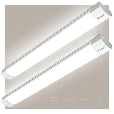Image of 2 Pcs Led Batten Light 5ft Tube 150CM 45W 4500LM IP66 Waterproof Airand Linkable Ceiling Natural White for Garage Office Workshop Cellar Shop Basement Bathroom Kitchen Hotel Indoor Outdoor