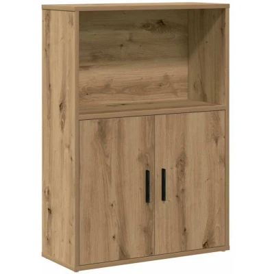 Image of vidaXL bookcase 60x24x85 cm artisan oak engineered wood shelf cabinet for living room/office modern furniture