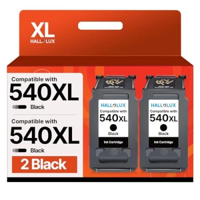 Image of HALLOLUX PG 540XL High Yield Ink Cartridges, Black Twin Pack, Replacement for Canon Compatible Pixma TS5150 TS5151 MX475 MX525 MG3650 MG3600 MG3250 MG2150 MG3100 MG3550 MG4100 Printer