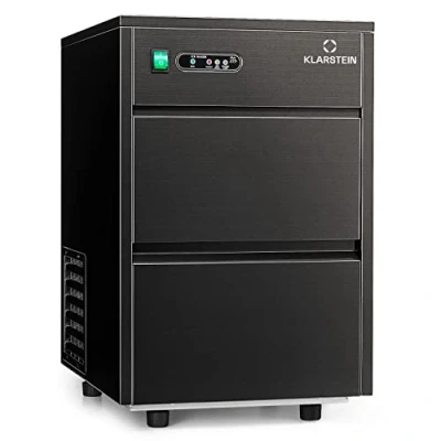 Image of Klarstein Ice Maker Machine Counter Top, Portable Cube w/LED Display,145W, R600a, w/Ice Scoop &amp; Basket, Stainless Steel for Home and Office, 20 kg Capacity, 3.5 Storage