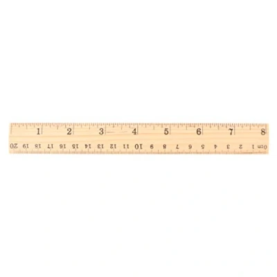Image of Lyguy Wooden Ruler, Ruler Double Sided Student School Office Measuring Tool 20cm