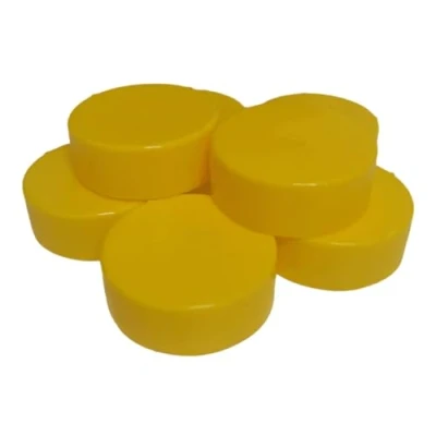 Image of Scaffold Tube End Caps (Yellow) Scaffolding Pole Pipe Feet 48.3mm British Made (1000)