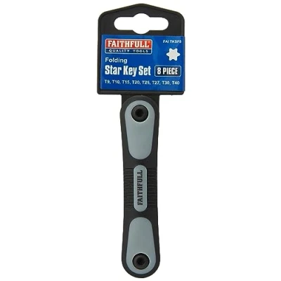 Image of Faithfull TKSF8 Folding (Torx ) Star Key Set (8 Pieces)