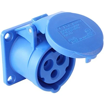 Image of 16A 230V 3P FL Socket 60X60 Electrical Mains Plugs/SOCKETS Industrial CONNECTORS, 1 X Qty 313 6F6