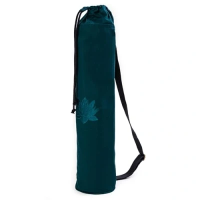 Image of Yoga Studio GOTS Organic Cotton Lotus Bag with Adjustable, Webbing Shoulder Strap (Teal)