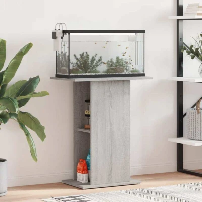 Image of vidaXL Aquarium Stand - Engineered Wood - Sonoma Grey