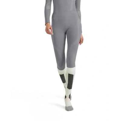 Image of FALKE Women&#039;s Wool Tech Long W TI Functional Yarn Quick Dry 1 Piece Base Layer Bottom, Grey (Grey Heather 3757), XS
