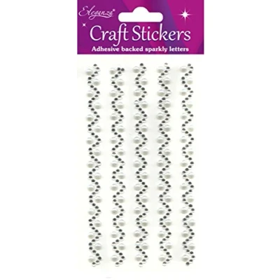 Image of Oaktree Crafts Eleganza Wave Strips, Diamond/Pearl