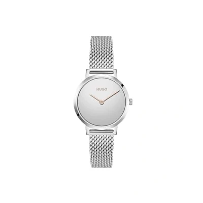 Image of HUGO Analogue Quartz Watch for Women with Silver Stainless Steel mesh Bracelet 1540084