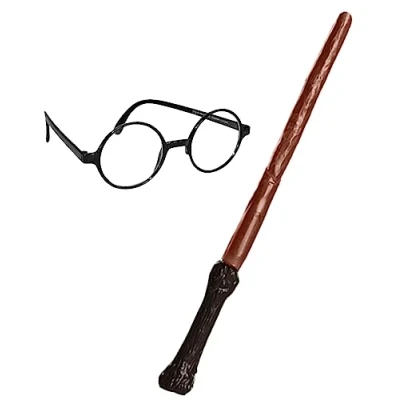 Image of Rubie&#039;s 5374NS000 Harry Potter Wand &amp; Glasses Blister Kit Kids Fancy Dress, One Size