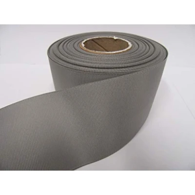 Image of 2 metres of 50mm Grosgrain Ribbed Ribbon Smoky Dark Silver Grey Double Sided 50 mm 5cm 2&quot; Inch