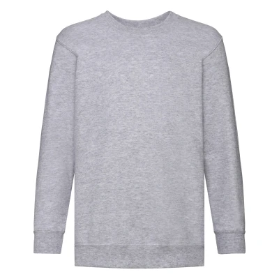 Image of Fruit of the Loom Childrens Unisex Set In Sleeve Sweatshirt (Heather Grey) Size 3 4Y