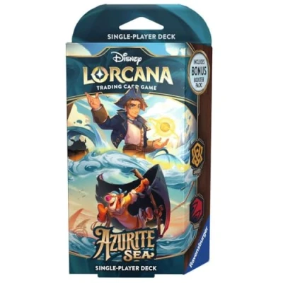 Image of Ravensburger Disney Lorcana Trading Card Game for Adults and Kids Age 8 Years Up Starter Deck A Set 6: Azurite Sea Collectable TCG