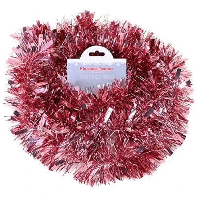 Image of Christmas Concepts® 2 Metre Chunky/Fine Tinsel Decoration (Blush)