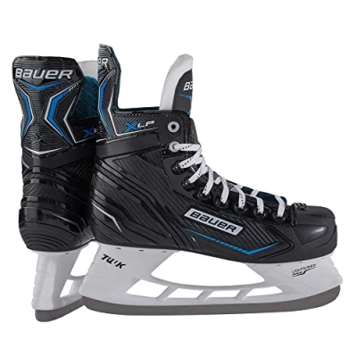 Image of BAUER Men&#039;s S21 X Lp Skate Sr Field Hockey Shoe, Schwarz/Weiss/Blau/Silber, 12 UK