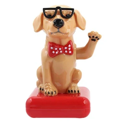 Image of JULYKAI Eco Friendly Adorable Anti Aging Swing Waving Solar Dog Decor, Car Decoration, for Houses(Golden Retriever)