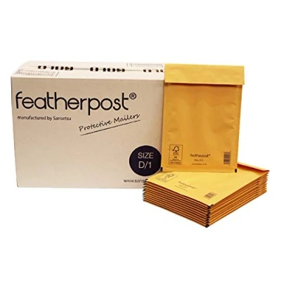 Image of 100 x D1 Bubble Mailer Featherpost 180mmX265mm Padded Mail Post Bags Envelopes
