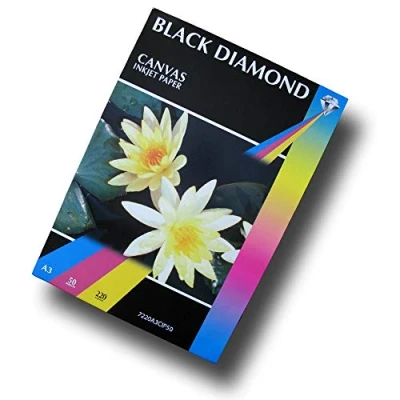 Image of 50 Sheets Black Diamond White A3 220gsm Matt Canvas Inkjet Paper for Professional Photographic and Art prints (Please NOTE: This is NOT 100% Cotton Canvas)