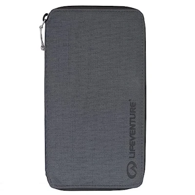 Image of Lifeventure RFiD Protected Large Travel Wallet — Zip Bifold and Passport Holder for Travel, Eco Friendly, Recyclable Material (Grey)