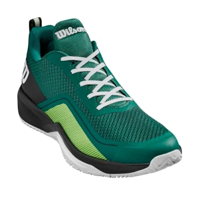 Image of Wilson Rush Pro Lite Tennis Shoe, Men&#039;s, Size 7, Evergreen/Black/White