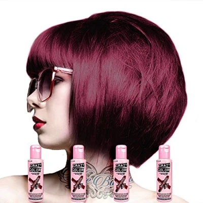 Image of 4 x Crazy Color Semi Permanent Hair Colour Dyes by Renbow 100ml Burgundy 61