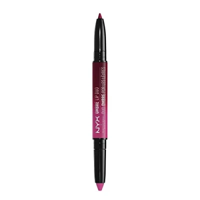 Image of NYX OMBRE LIP DUO HOLLYWOOD &amp; WINE HOT PINK LIPSTICK WITH DEEP RED VIOLET LINER