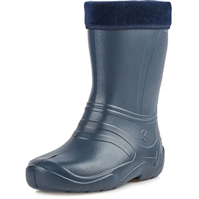 Image of Ladeheid Women&#039;s EVA Extra Light Snow Boots Wellington Rainy Wellies KL033 (Darkblue, 6.5 UK)