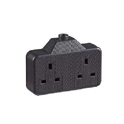 Image of Dencon Trailing Socket 13A 2 Gang Black