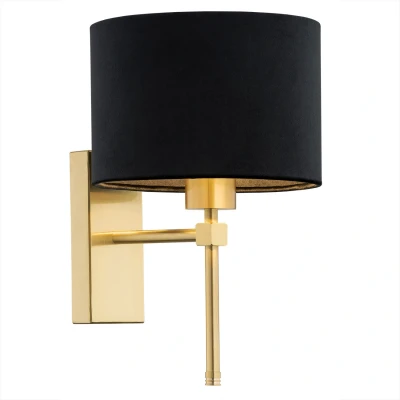 Image of Abbano Wall Lamp With Shade Black, Brushed Brass