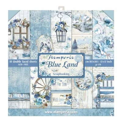 Image of Stamperia Blue Land Paper Pad 30x30