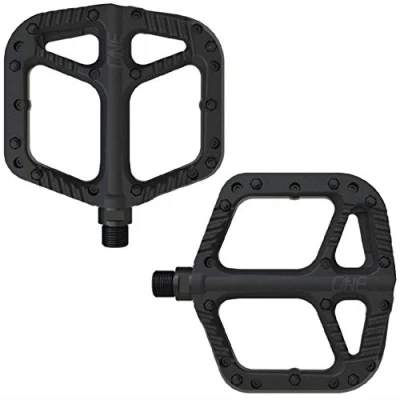 Image of OneUp Components Composite Flat MTB Pedals Black/Lightweight Nylon Fibreglass Mountain Biking Bike Trail Off Road Pin Dirt Jump Enduro Cycling Cycle Downhill Grip Riding Ride Platform Part 9/16