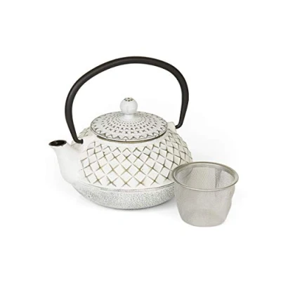 Image of Victor CWE020 Cast Iron Teapot, Ivory and Gold,15x13x14 cm