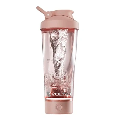 Image of VOLTRX VortexBoost Electric Shaker Bottle, USB C Rechargeable Protein Shake Mixer, Cups for Shakes and Meal Replacement Shakes, BPA Free, Made with Tritan, Pink