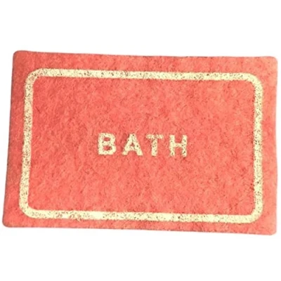 Image of Melody Jane Dolls House Pink Bath Mat Miniature Rugs Bathroom Accessory 1:12 Scale