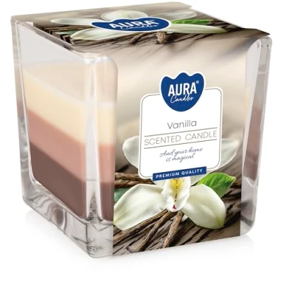 Image of VISCIO Trading Vanilla Scented Candle in Tricolour Glass