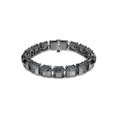 Image of Swarovski Grey Bracelet, Square Cut Crystals in a Rhodium Plated Setting, from the Millenia Collection