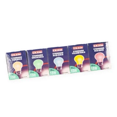 Image of Coloured Light Bulbs BC 18w Pack of 10