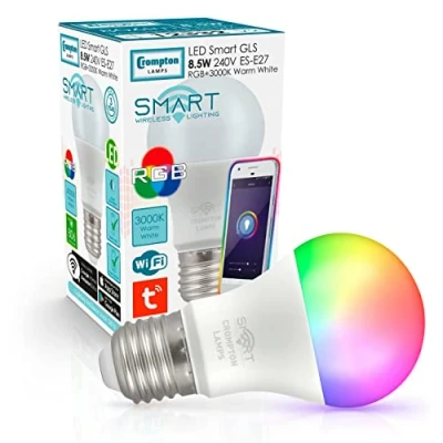 Image of Crompton LED Smart GLS 9W Dimmable RGBW 3000K ES E27