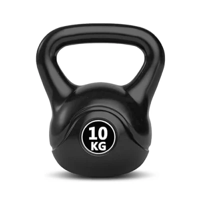 Image of Bestfor Kettlebell Vinyl Coated, Black, Weight Lifting Strength Kettle Bell, for Training, Cardio, Fitness, Muscle Exercise Chart, Body Building, Home Gym Workout 10kg